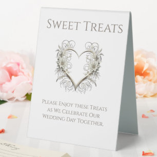 Wedding Sweet Treats Sign-Flowers with a Heart