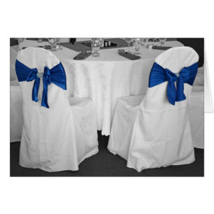 Wedding table and chairs greeting card
