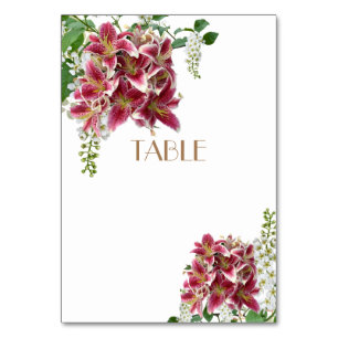 Wedding Table Card Stargazer Floral