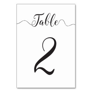 Wedding Table Card Table Number 2