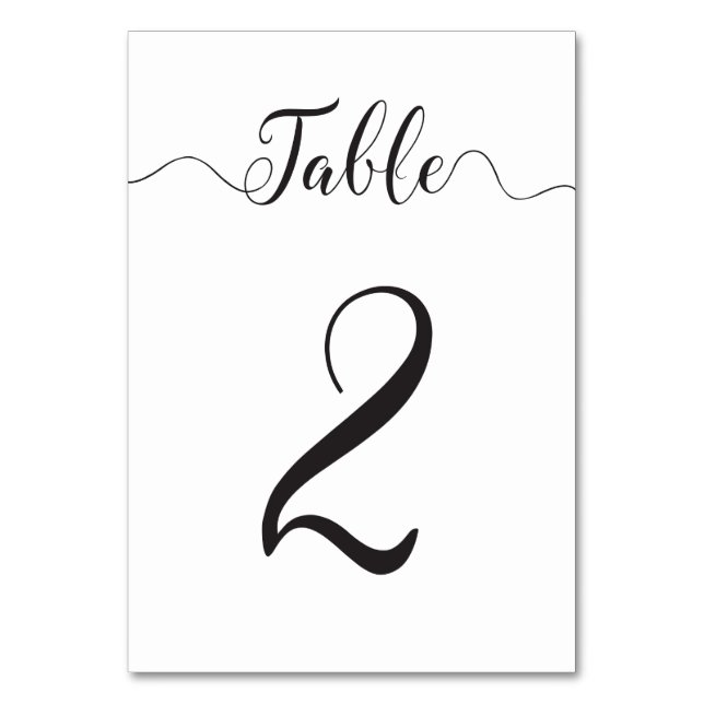 Wedding Table Card Table Number 2 (Front)