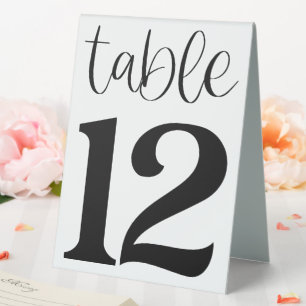 Wedding Table Number 12 Table Tent Sign