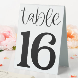 Wedding Table Number 16 Table Tent Sign
