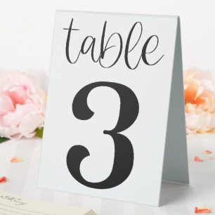 Wedding Table Number 3 Table Tent Sign