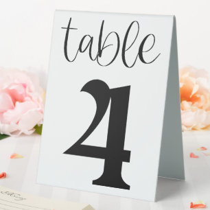 Wedding Table Number 4 Table Tent Sign