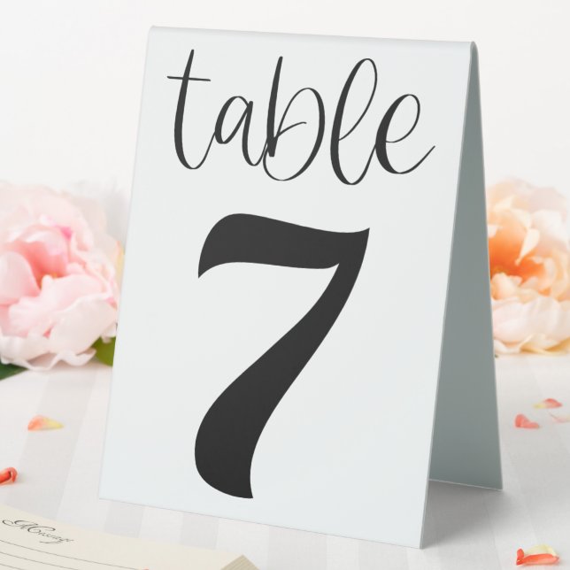 Wedding Table Number 7 Table Tent Sign (In SItu (Wedding))