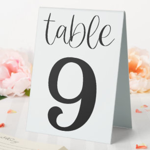 Wedding Table Number 9 Table Tent Sign