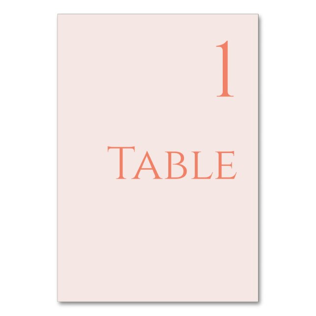 Wedding Table Number-Blush Number (Front)