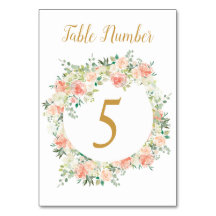 Wedding Table Number | Blush Roses