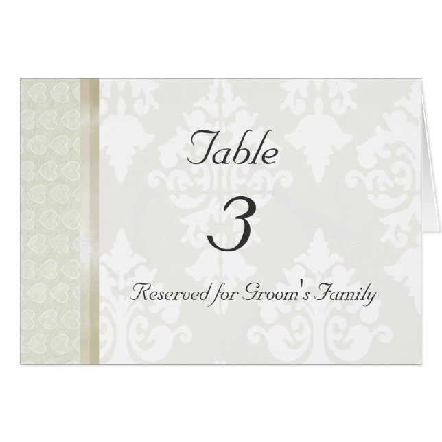 Wedding Table Number Card (Front Horizontal)