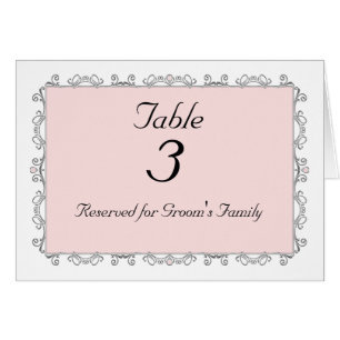 Wedding Table Number Card