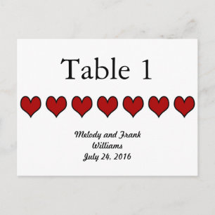 Wedding Table Number Card Black Script