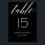 Wedding Table Number Card, Elegant, Black, White<br><div class="desc">These beautiful table number cards in black and white are perfect for your elegant modern wedding. Design tip: If you change the text then please use capital letters to keep the same 'look'. Upgrade the paper stock to make it even more fancy! Please contact us at beachdivasdesign@gmail.com for any questions...</div>