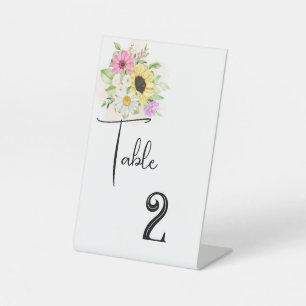 Wedding Table Number Card Pedestal Sign
