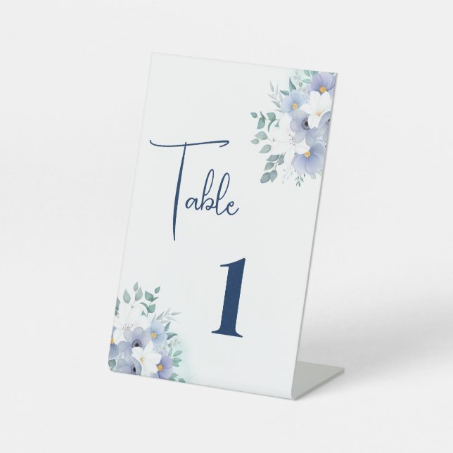 Wedding Table Number Card Pedestal Sign (Front)
