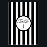 Wedding Table Number Card Striped Black White<br><div class="desc">Wedding Table Number Table Card Cards Striped Stripe Black White Custom</div>