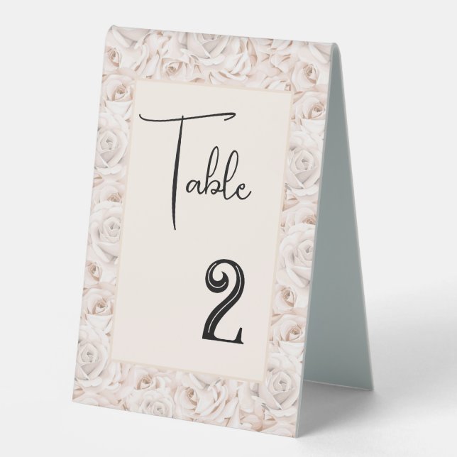 Wedding Table Number Card Tent  (Front)
