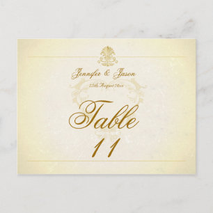 Wedding Table Number Card Vintage Parchment Paper