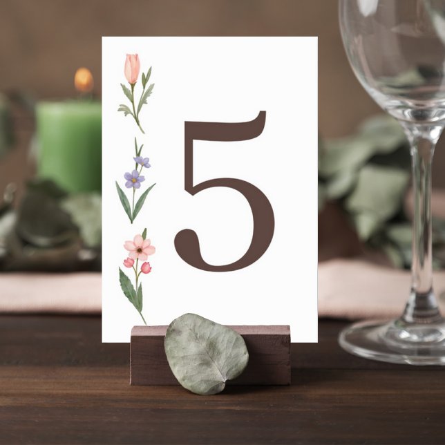 Wedding Table Number Card with Botanical Design (Creator Uploaded)