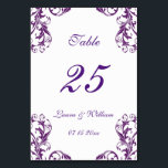 Wedding Table Number Cards | Eggplant Damask<br><div class="desc">Modern and elegant design printed Eggplant Damask Wedding table numbers that can be customised with your text and add each table number card to your cart,  one by one. Check out the Graphic Art Design store for other products that match this design!</div>