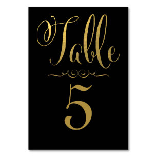 Wedding Table Number Cards Gold Foil Personalised