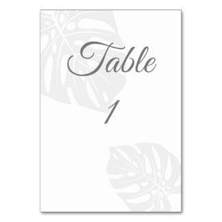 Wedding Table Number Cards, Palm Leaf