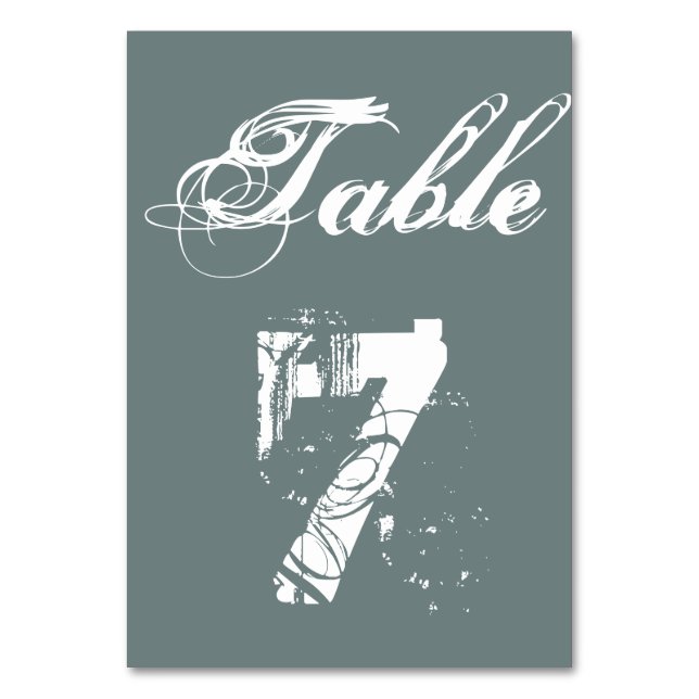 Wedding Table Number Cards Personalised Table Card (Front)
