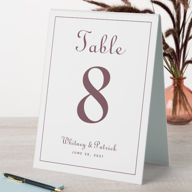 Wedding Table Number Elegant Burgundy Classic Tabl (In SItu (Table))