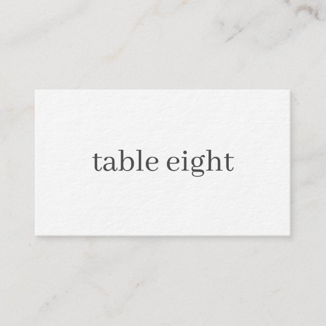 Wedding Table Number Enclosure Card (Front)
