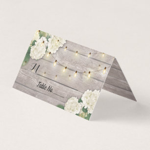 Wedding Table Number Escort Hydrangea Rustic Wood