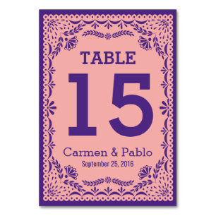 Wedding Table Number in Papel Picado Design