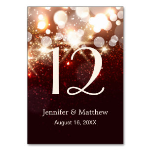 Wedding Table Number Luxury Gold Glitter Sparkles