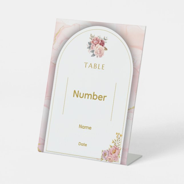 Wedding Table Number Pedestal Sign (Front)