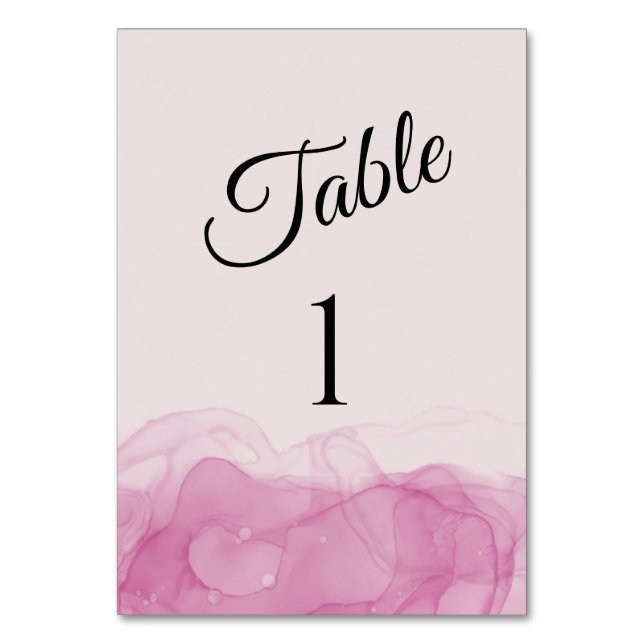 Wedding Table Number-Pink Number (Front)