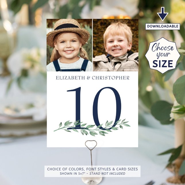 Wedding Table Number Sign Couple Photos (Creator Uploaded)