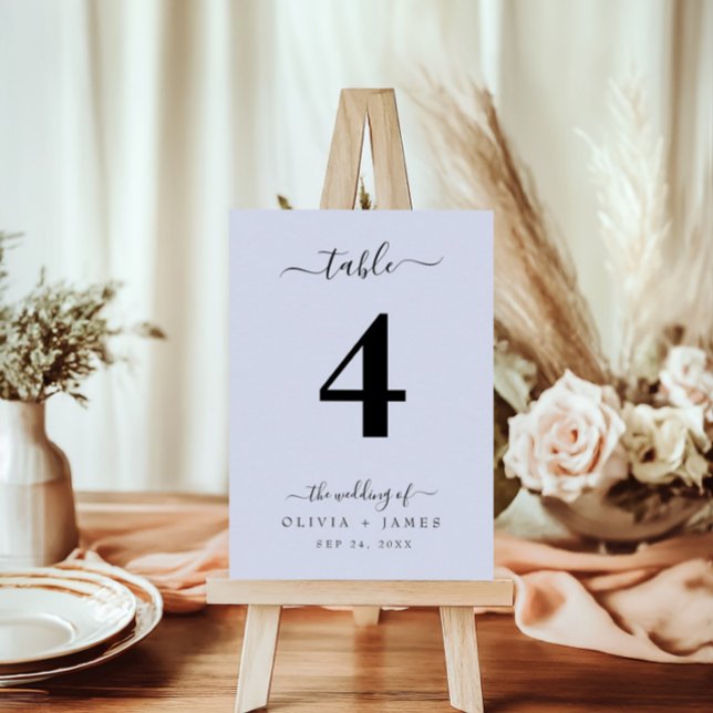 Wedding Table Number Simple Solid Blue Colour  (Wedding Table Number Simple Solid Blue Color)