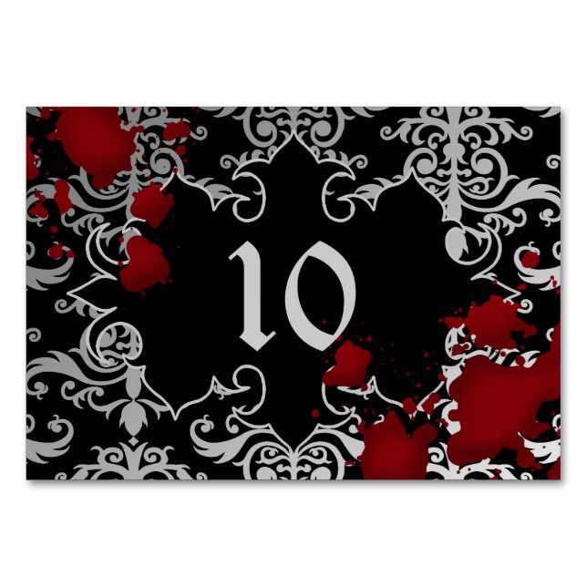 Wedding table number vampire theme (Front)