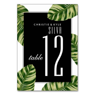 Wedding Table Number   Vintage Palm Tree Beach