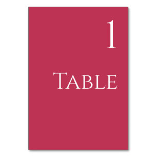 Wedding Table Number-Viva Magenta and White Number