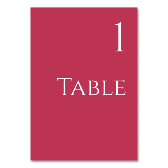 Wedding Table Number-Viva Magenta and White Number (Front)