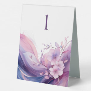 Wedding Table Number-Watercolor Cherry Blossoms