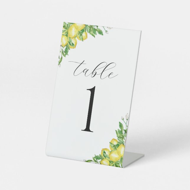 Wedding Table Number Watercolor Pedestal Sign (Front)