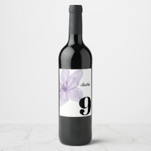 Wedding Table Number Wine Label