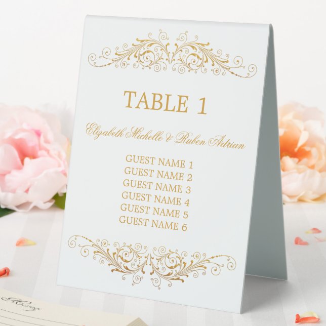 Wedding Table Number with Guest List (In SItu (Wedding))