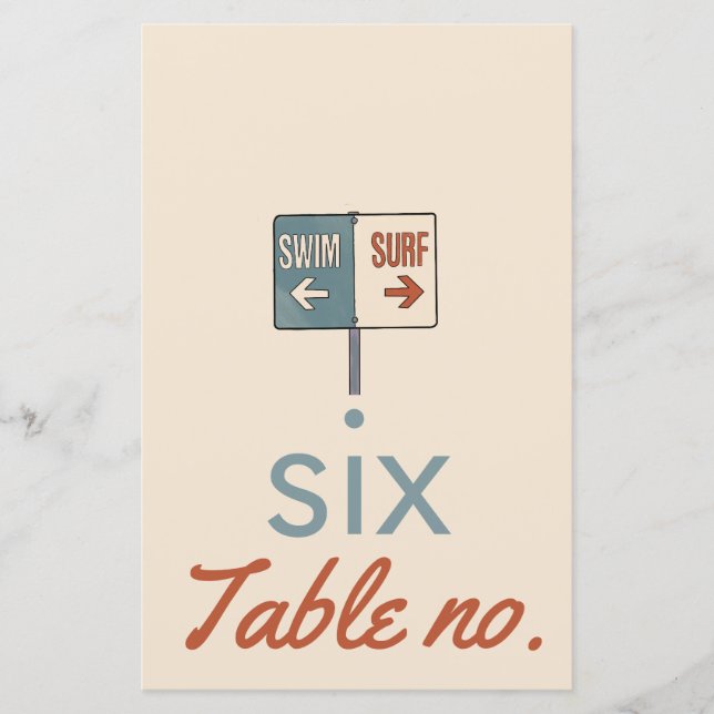 wedding table number with ocean animals for frame (Front)