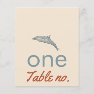 wedding table number with ocean animals for frame