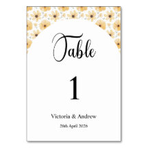 Wedding Table Numbers