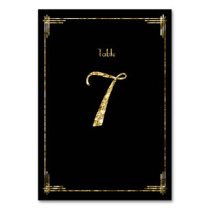 Wedding Table Numbers Gold Foil Art Deco 7