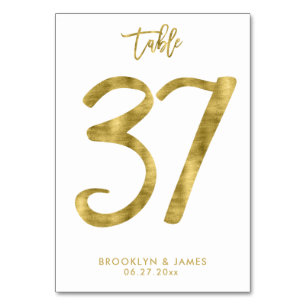 Wedding Table Numbers Gold Foil Effect Number 37