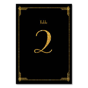Wedding Table Numbers Gold Sequins Art Deco 2